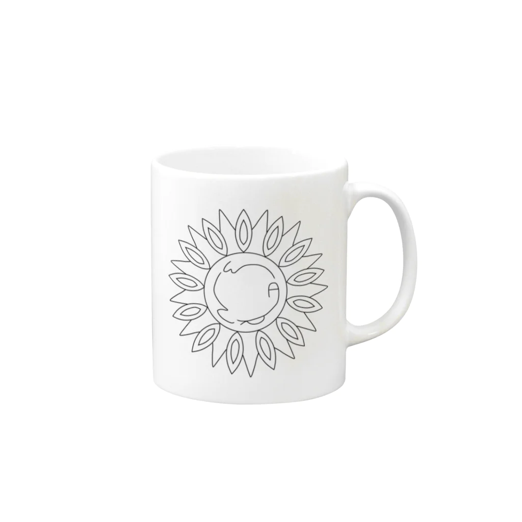 灯(ともしび/Tomoshibi)のNO WAR SUNFLOWER Mug :right side of the handle