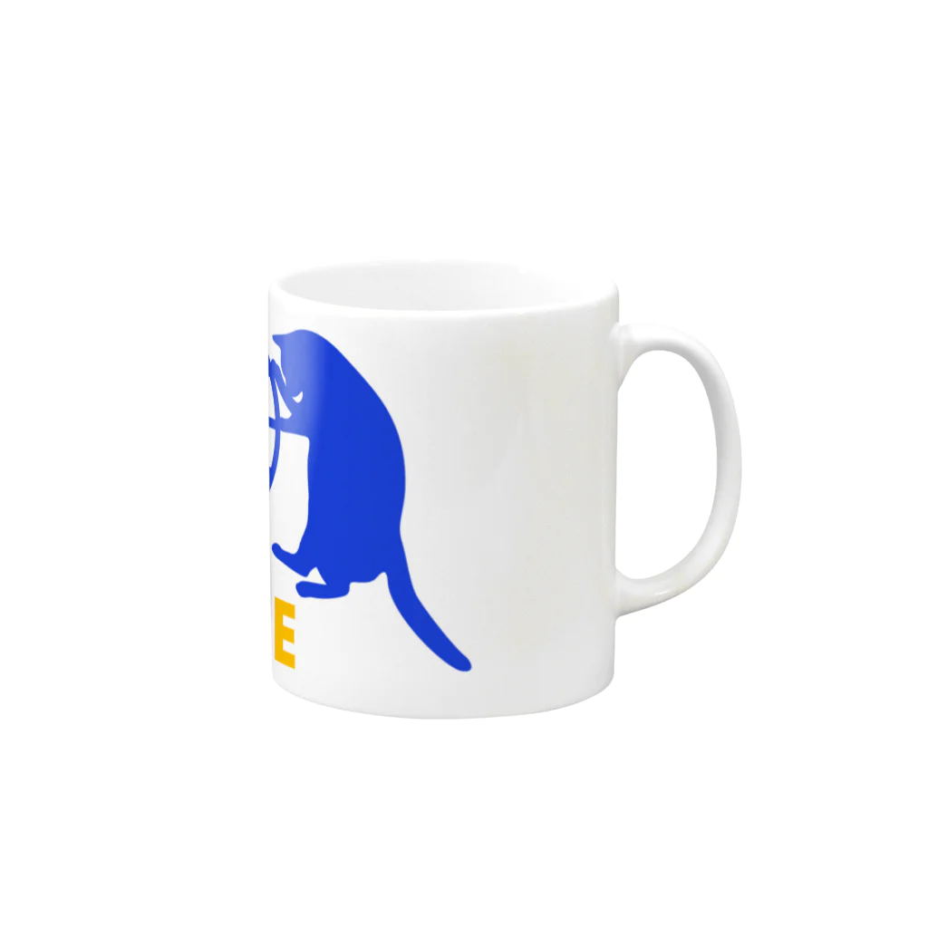 保護猫支援ショップ・パール女将のお宿のpeace  Mug :right side of the handle