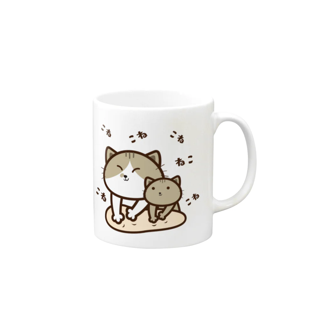 にこねこ【保護猫の保育園】のハグ太郎うどんロゴマグ Mug :right side of the handle