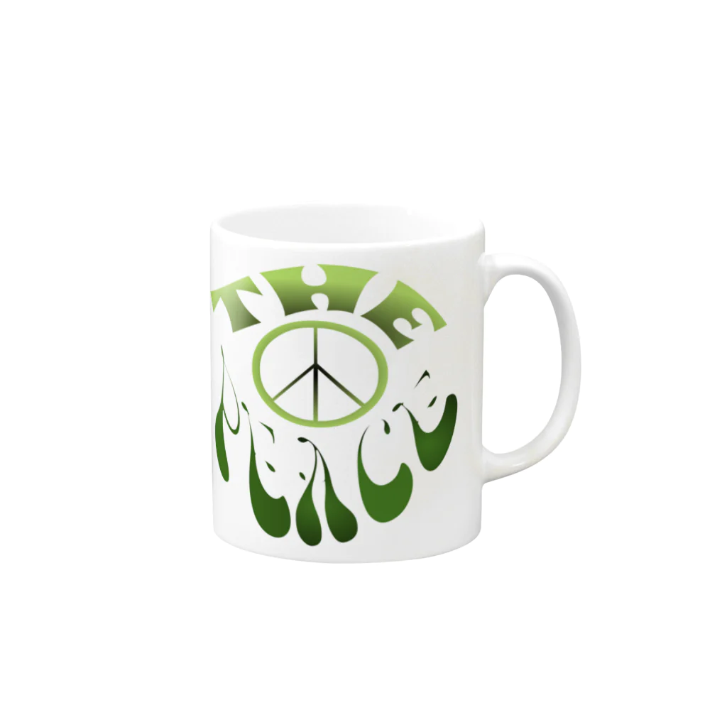 Pat's WorksのTHE PEACE! Mug :right side of the handle