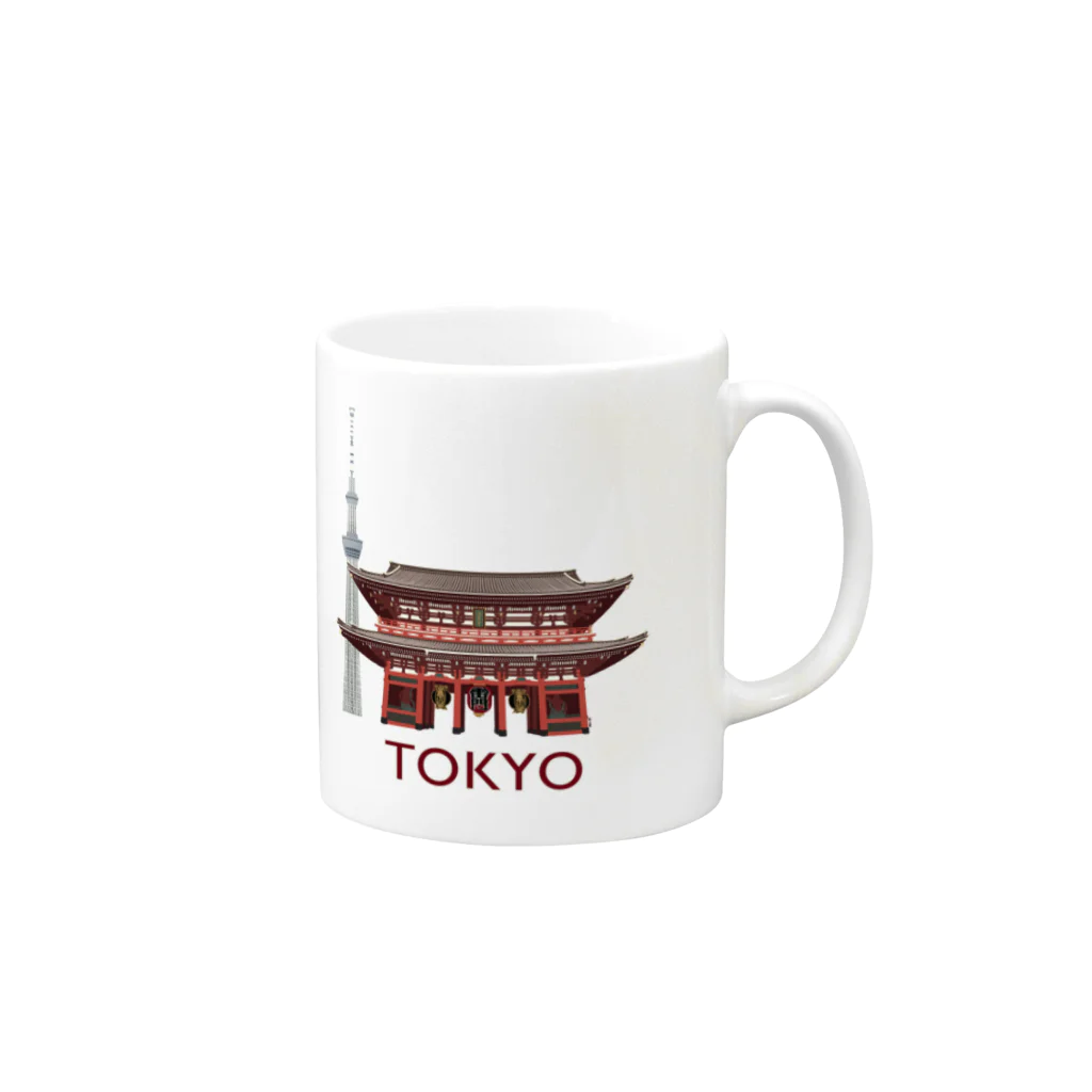 MrKShirtsの東京 浅草 Mug :right side of the handle