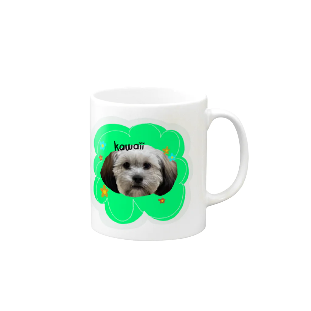 寿司カレーのkawaiiワンコ（可愛い犬） Mug :right side of the handle