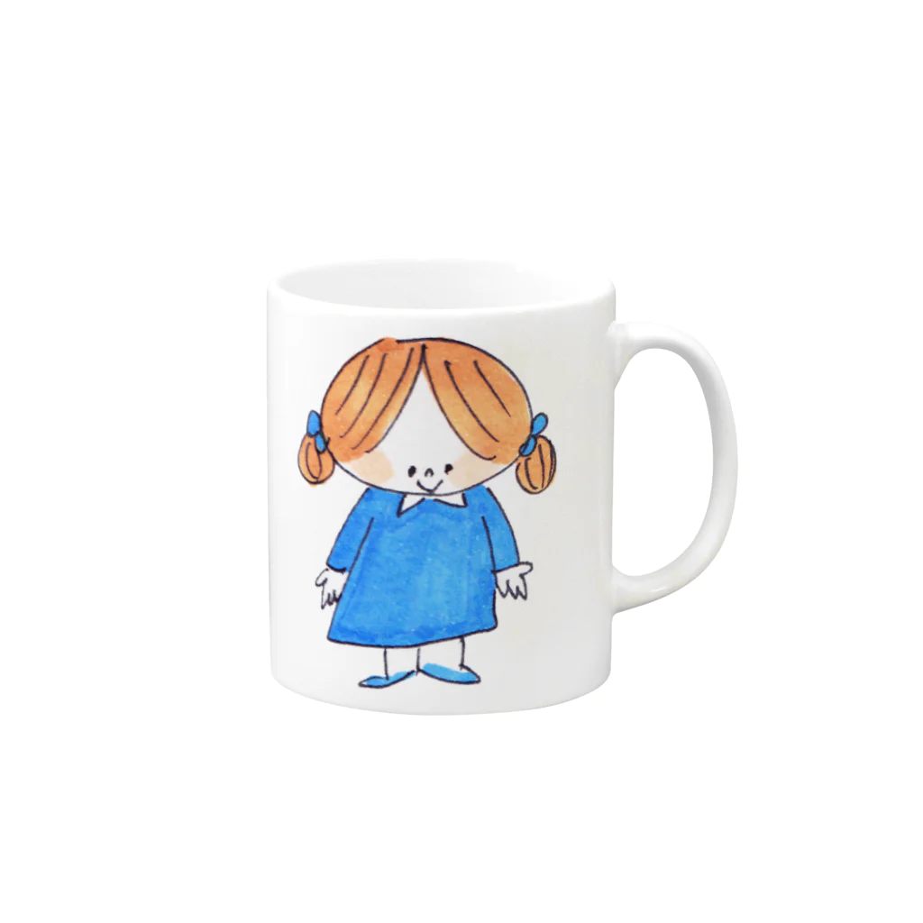 ゆきんこのデニムスカートの女の子 Mug :right side of the handle