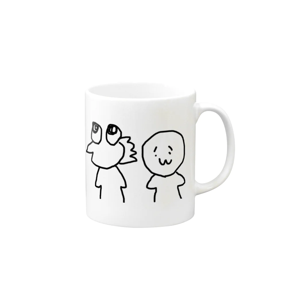 (^p^)あうあうおんなのこのやきうとげんじゅうみん Mug :right side of the handle