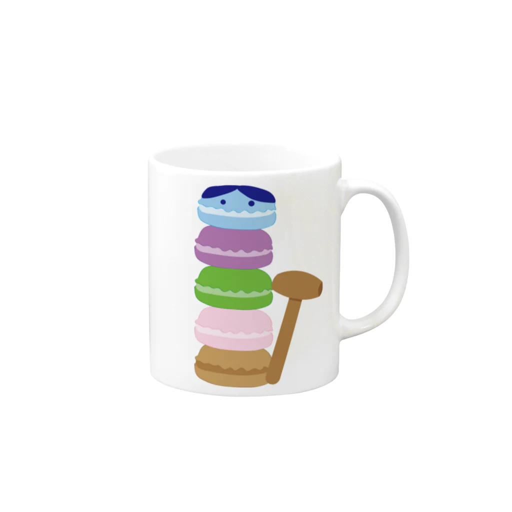 sweets  Cafe - わーじょんのマカロン落とし Mug :right side of the handle