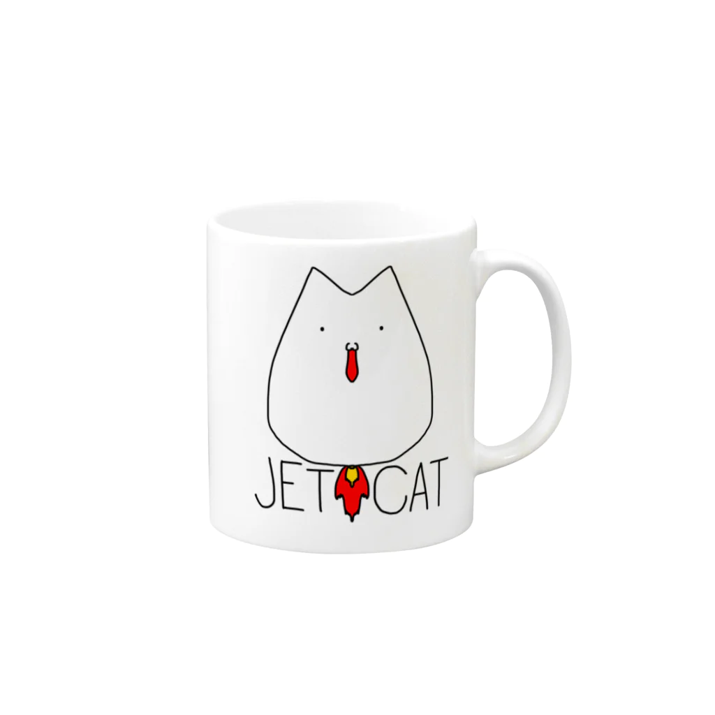 冷蔵庫のJET CAT Mug :right side of the handle