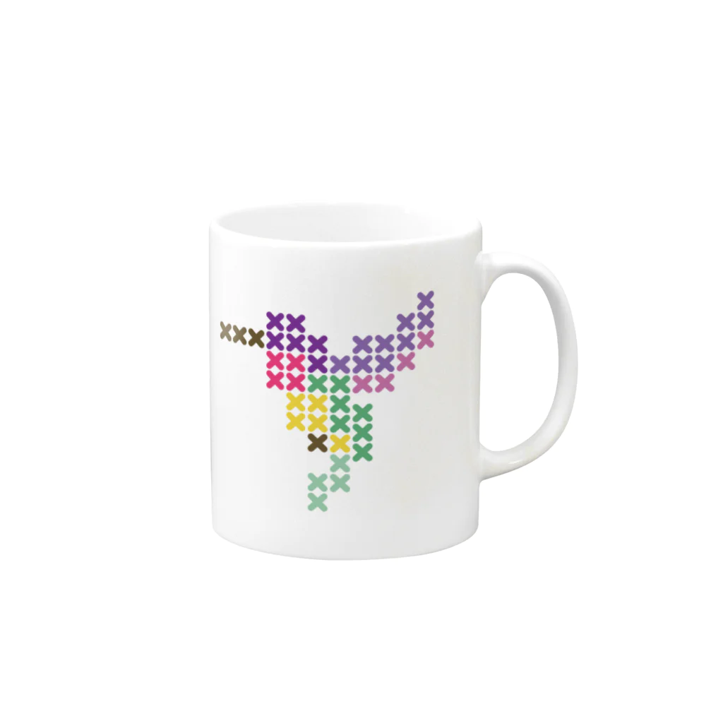 shisoppaのハミングバード-大  Cross-stitch Mug :right side of the handle