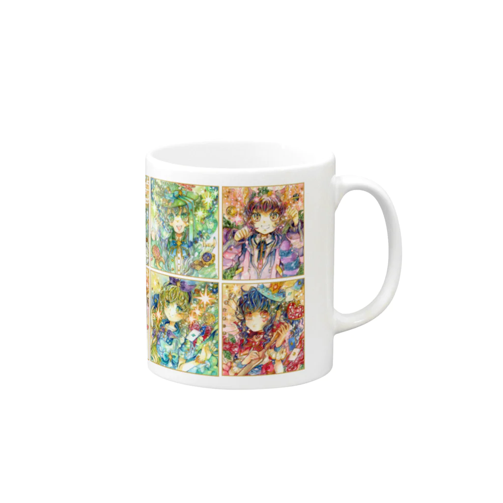 WORLDCHANGER_suzuriの星宙の国のアリス（集合） Mug :right side of the handle