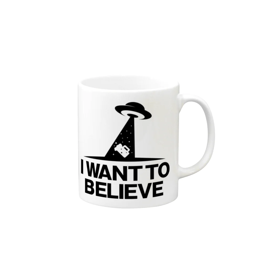stereovisionのI WANT TO BELIEVE Mug :right side of the handle