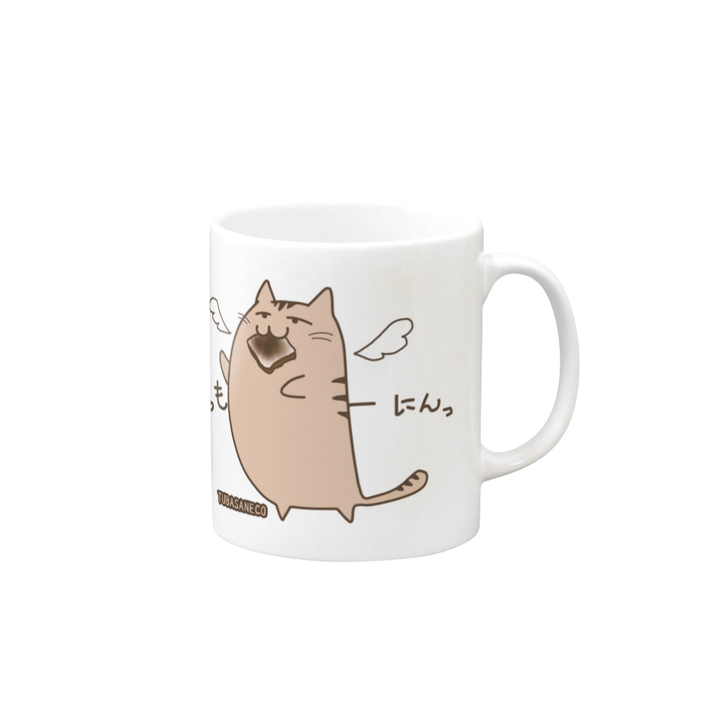 AtelierOne-SUZURIshopのつばさねこマグカップ Mug :right side of the handle