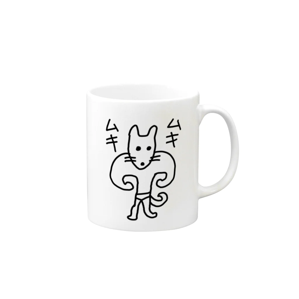 柴犬しばわんこhana873のムキムキわんこ(マッチョわんこ) Mug :right side of the handle