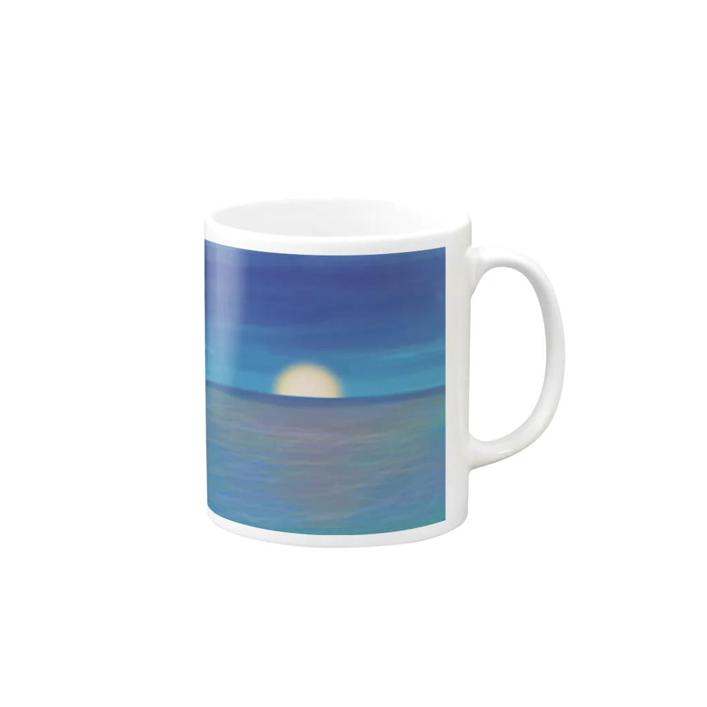 msw's shopの夜明けの海 Mug :right side of the handle