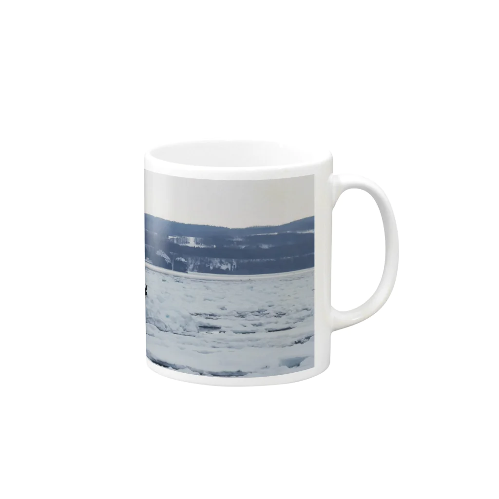 ハチドリ販売所の流氷と鳥 Mug :right side of the handle