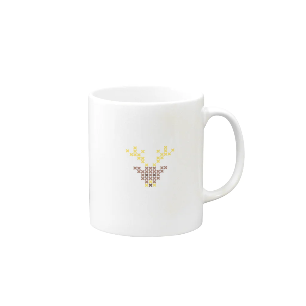 shisoppaの雄鹿 Cross-stitch Mug :right side of the handle