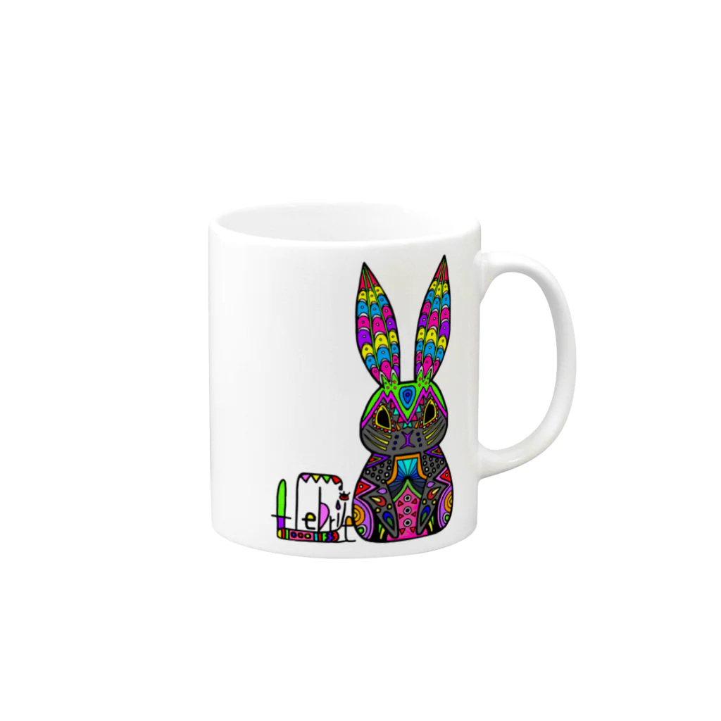 A-KatzelのAlebrije-Usagi Mug :right side of the handle