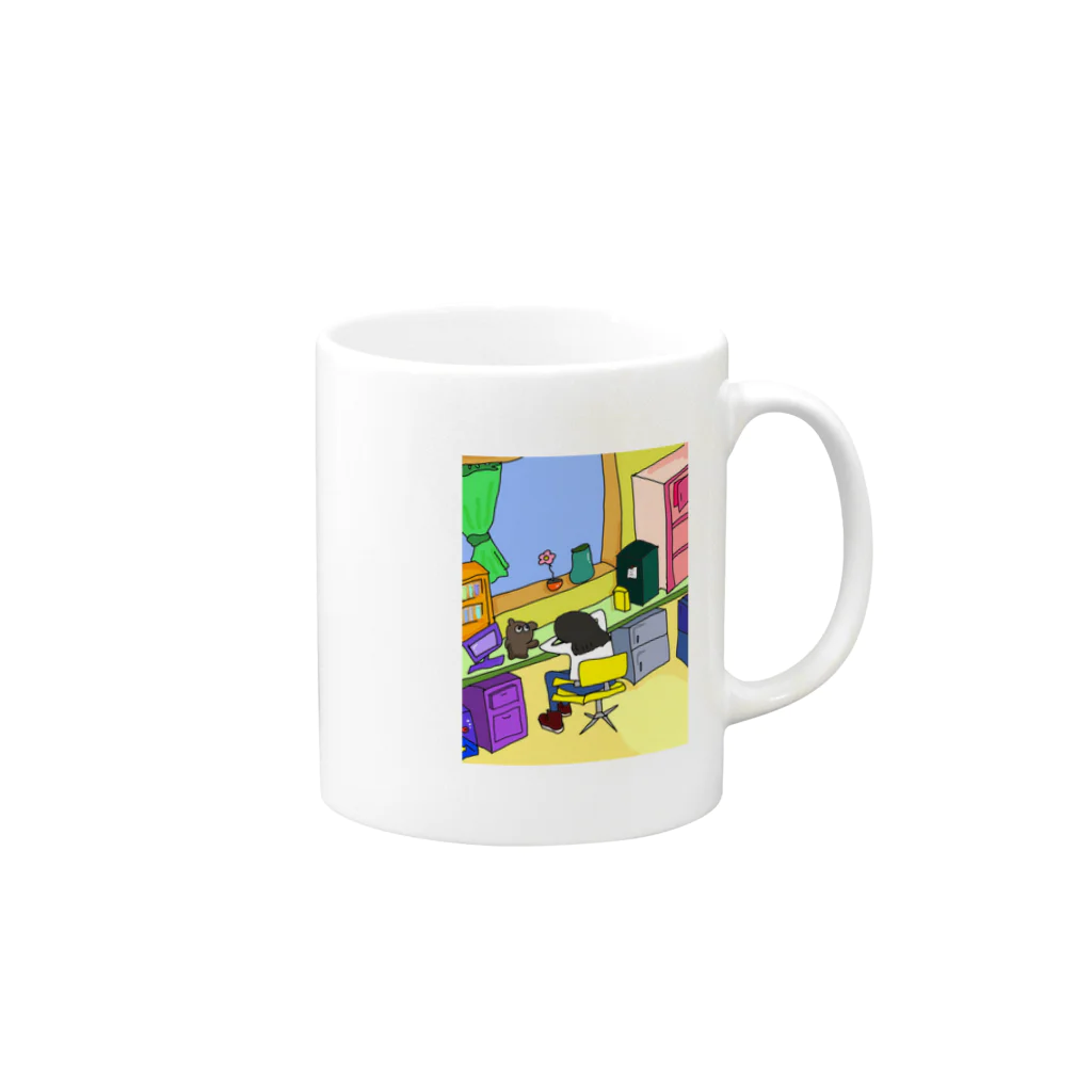 バターミルクビスケットのお部屋で Mug :right side of the handle