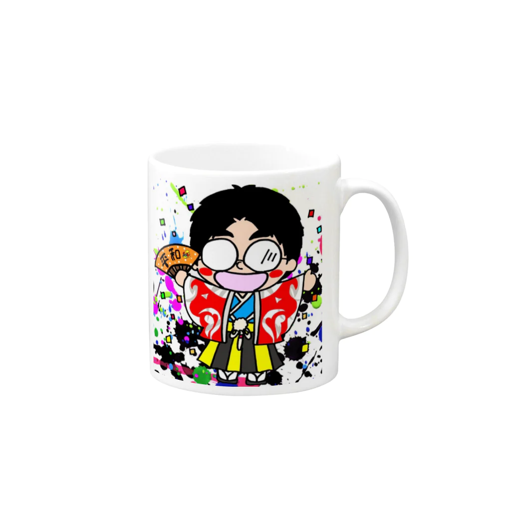 面白いが身近なショップのみやびちゃんマグカップ Mug :right side of the handle