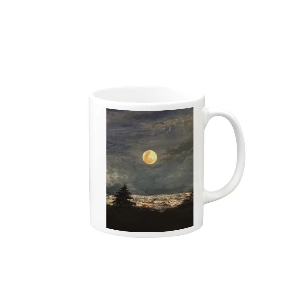 ギャラリー縁の月夜 - Moonlit night - マグカップの取っ手の右面