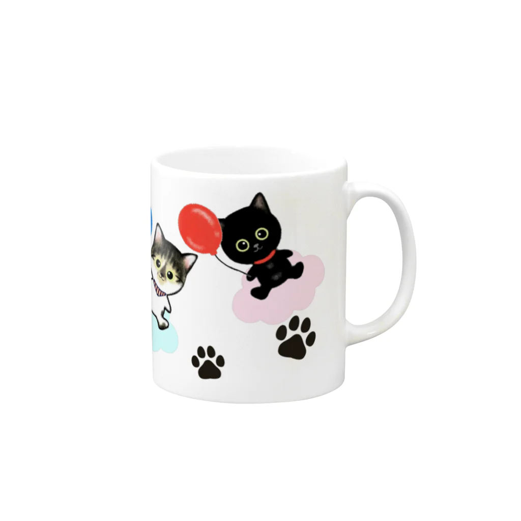 おかんのおえかきのジジキキふじとらララちゃん Mug :right side of the handle