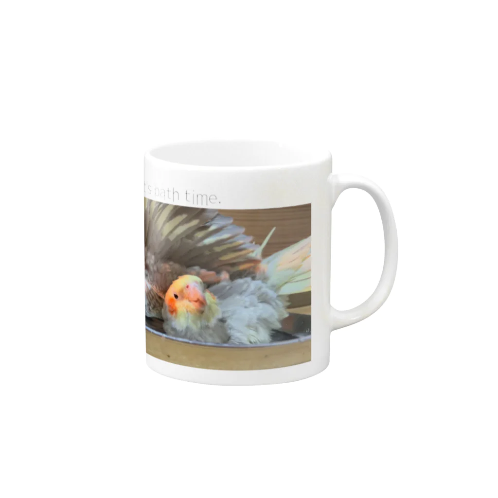 まろにーの倉庫のオカメの入浴 Mug :right side of the handle