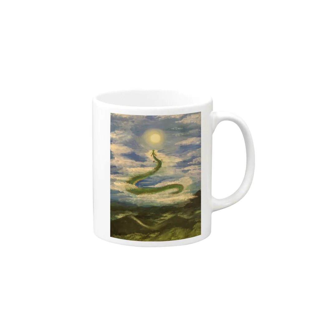 ギャラリー縁の昇龍　- The dragon ascending to heaven - Mug :right side of the handle