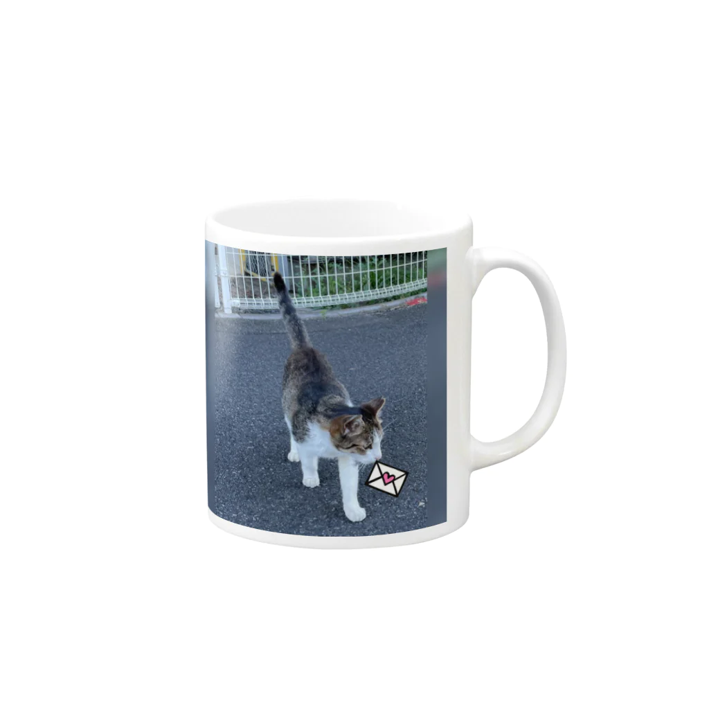 ながしっぽ from.さくらねこの家のながしっぽ　type.Ｊ Mug :right side of the handle