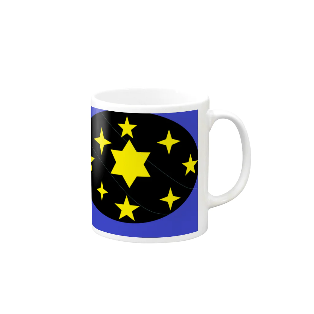 みょん-みょんの星々の宇宙図ｋ Mug :right side of the handle