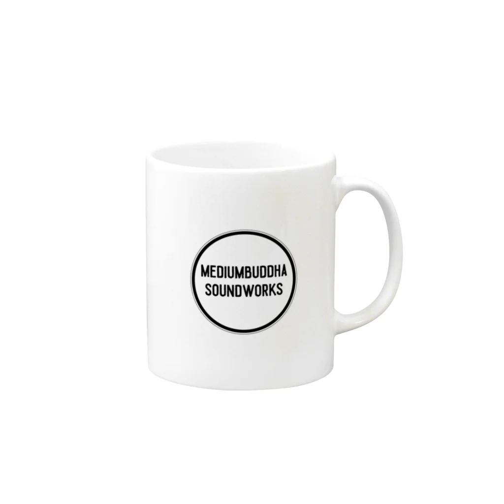 Mediumbuddha Sound WorksのMSWロゴ（白） Mug :right side of the handle