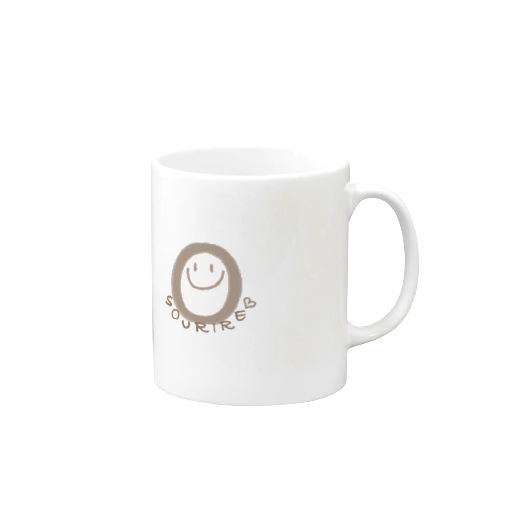 SOURIRE〜le cadeau heureux〜のSOURIRE限定ﾎﾜｲﾄ Mug :right side of the handle