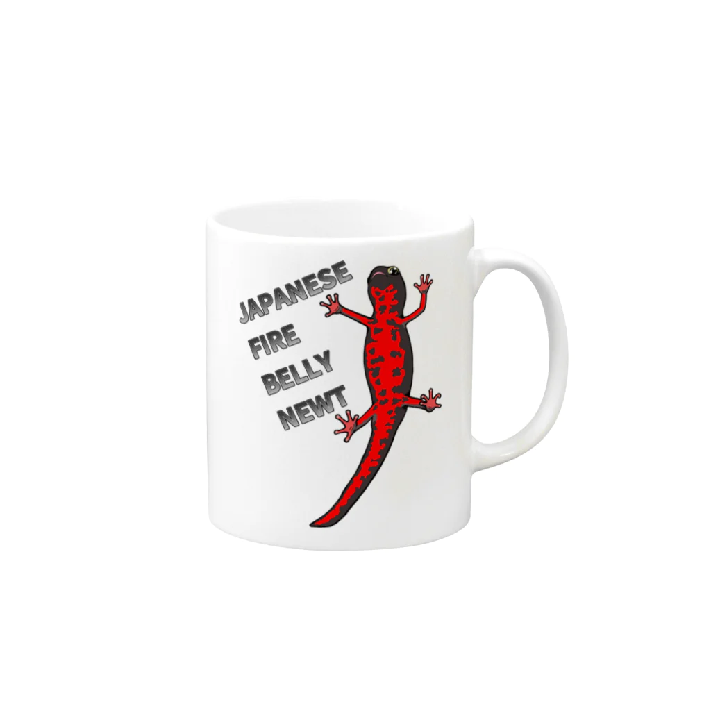 LalaHangeulのJAPANESE FIRE BELLY NEWT (アカハライモリ)　 Mug :right side of the handle