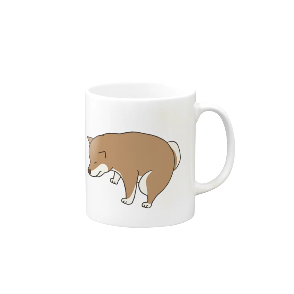 すずらん雑貨店の踏ん張る柴犬 Mug :right side of the handle