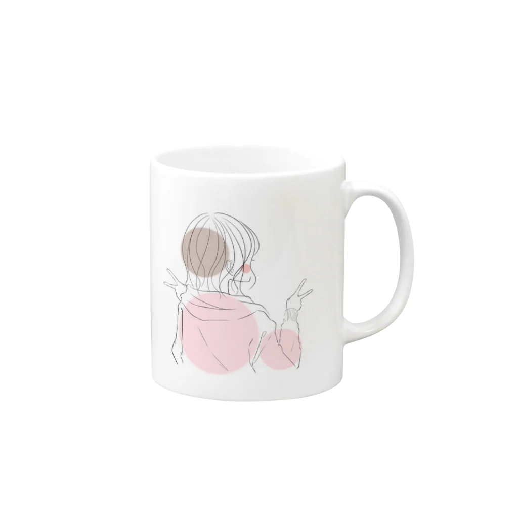 ミントのWピース(後ろ姿) Mug :right side of the handle