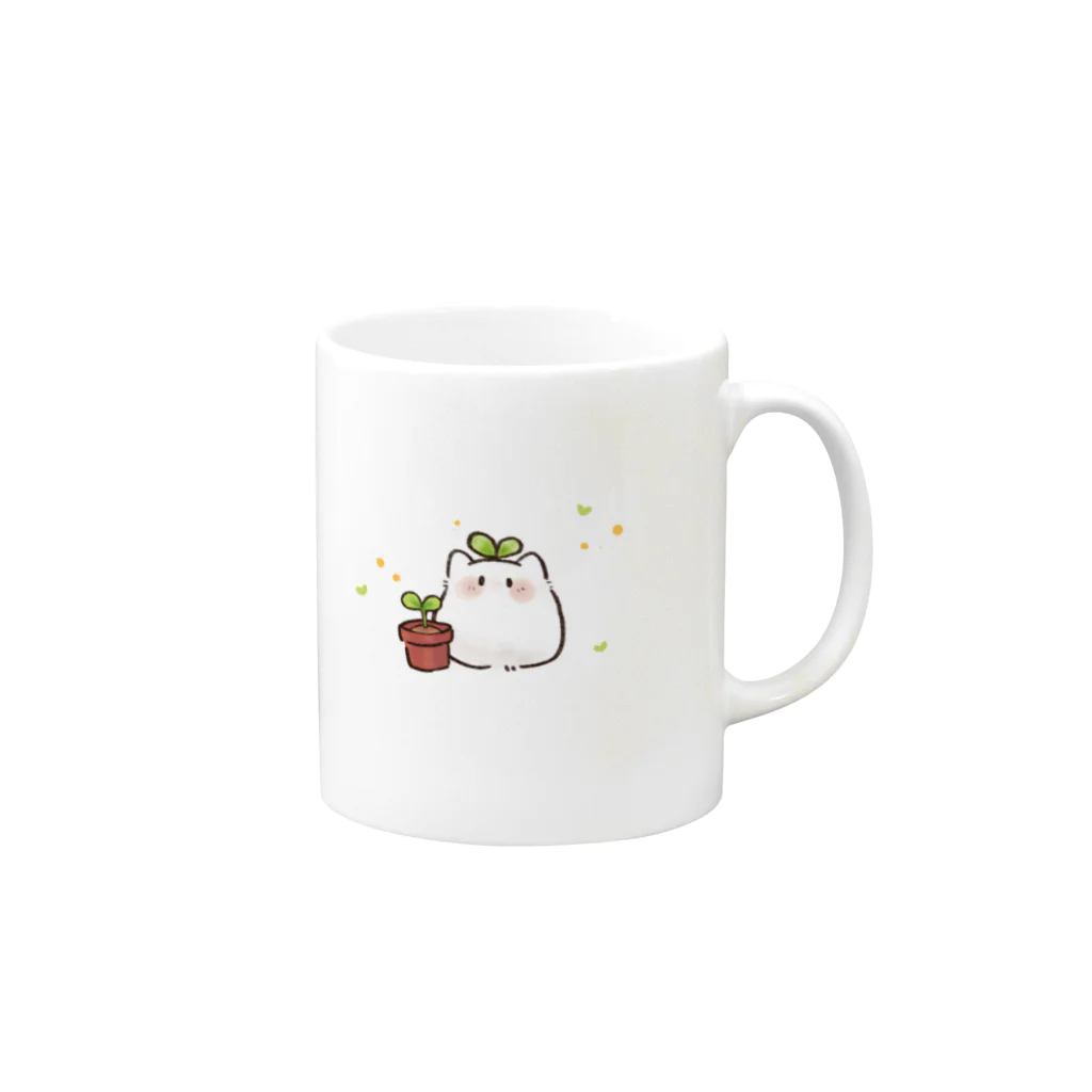 妖精のもふぅ ~mofu shop~の植木鉢【妖精のもふぅ】 Mug :right side of the handle