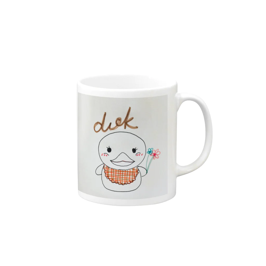 makaroのアヒルちゃん Mug :right side of the handle