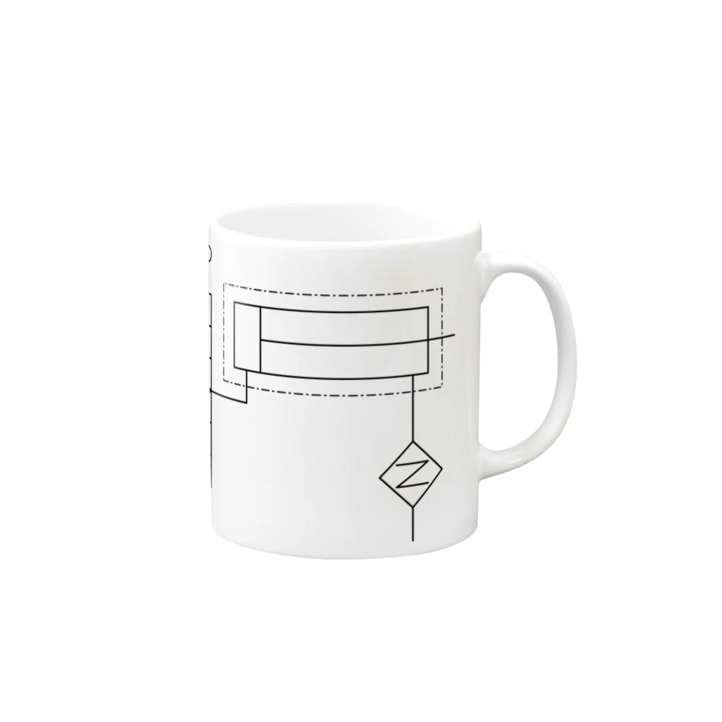 Miyanomae Manufacturingの空圧回路S Mug :right side of the handle