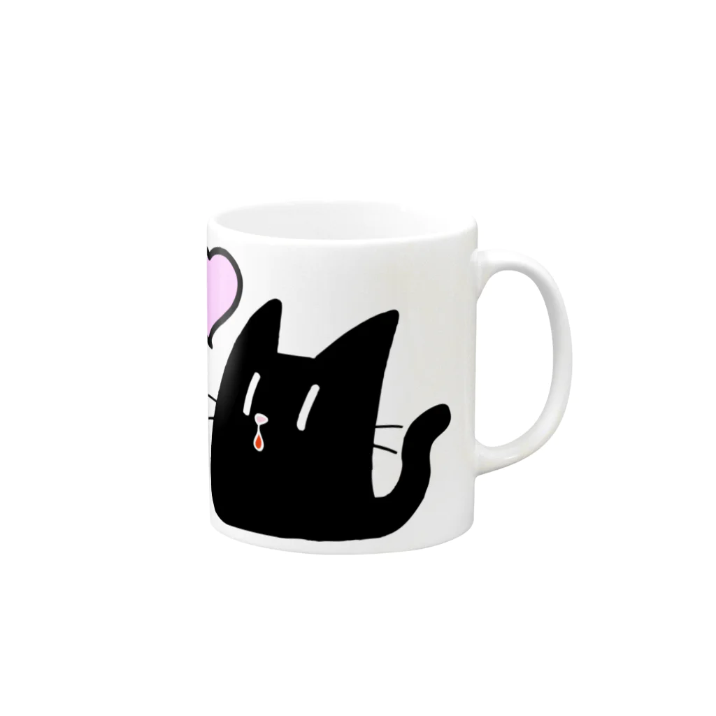 SHUNROの黒ネコ06 Mug :right side of the handle