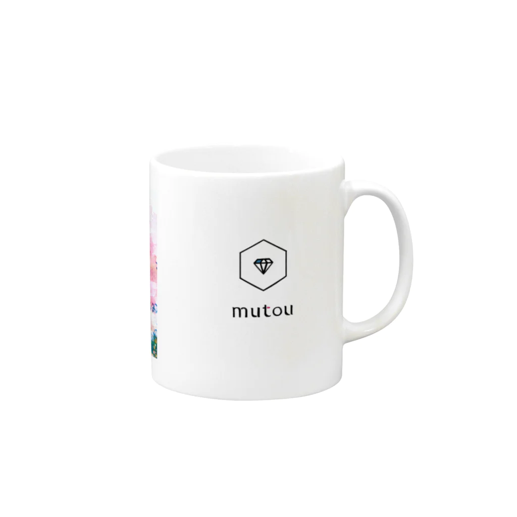 無糖(mutou)の夕空まぐかっぷ Mug :right side of the handle