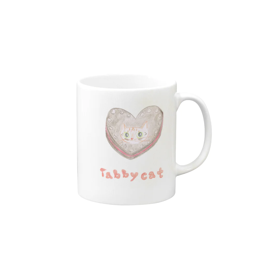 mydaringistabbycat  ダーリンはとらねこ　のTabby cat chocolate cake for my darling Mug :right side of the handle