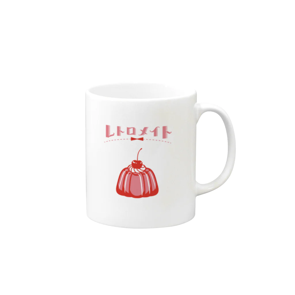 Web Shop オカチメンコのレトロメイト＊ゼリー -Desert- マグカップ Mug :right side of the handle