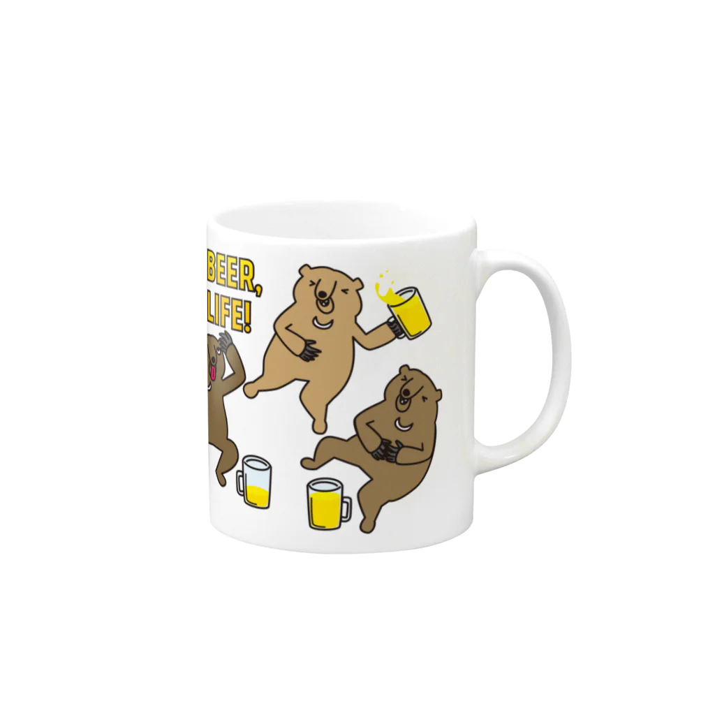 mojokinnのNO BEER, NO LIFE Mug :right side of the handle