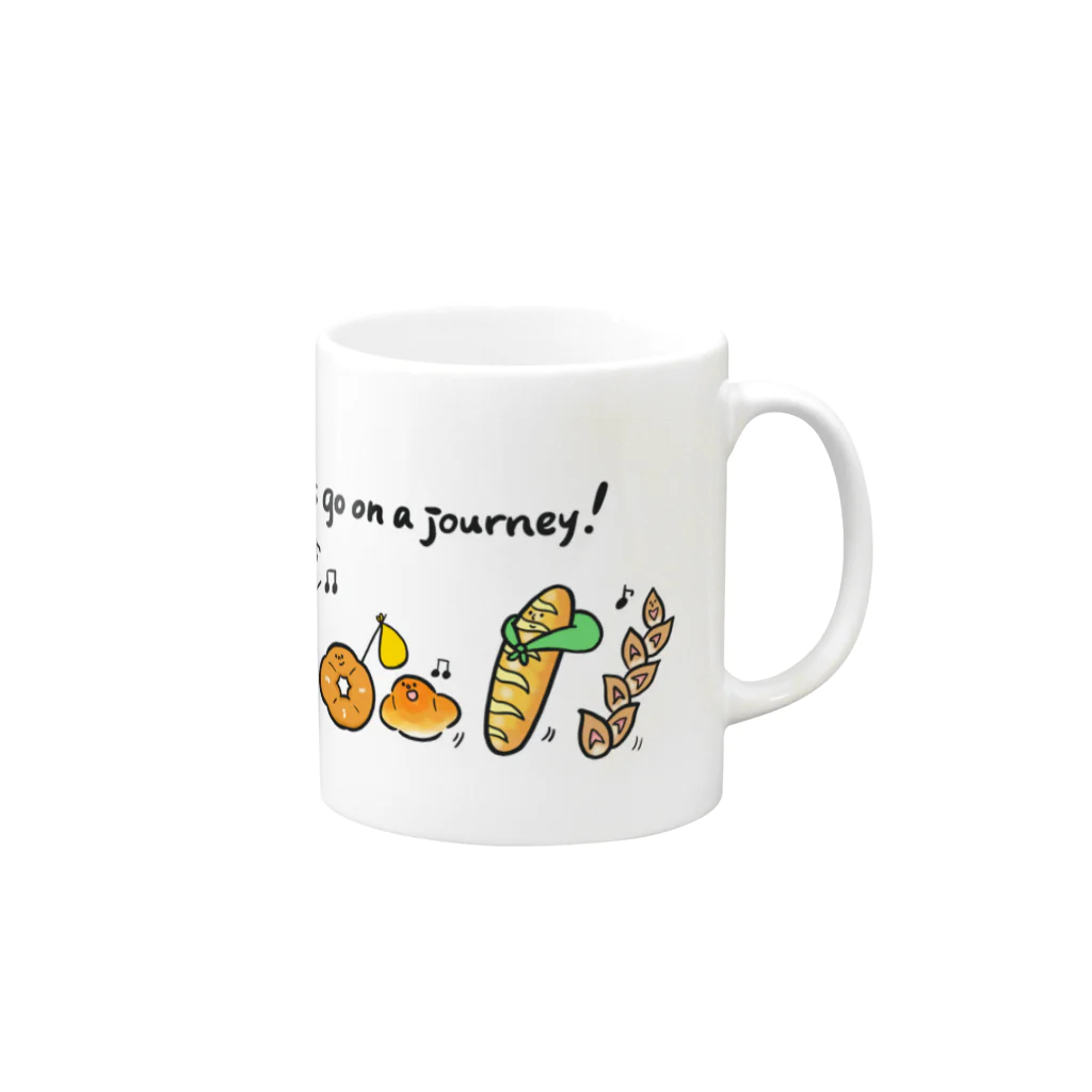 とことこ(パンの人)の旅に出よう！ Mug :right side of the handle