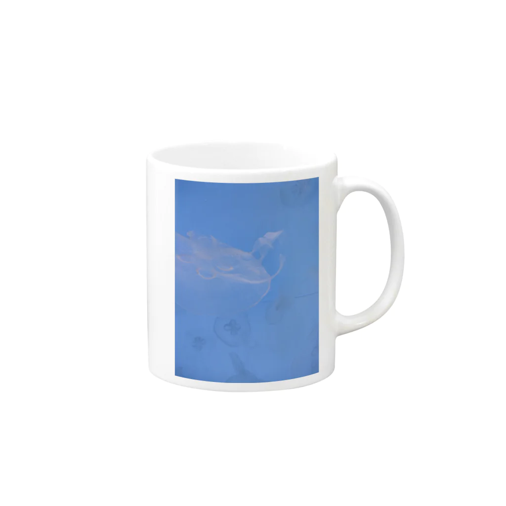 YURURIのくらげblue Mug :right side of the handle