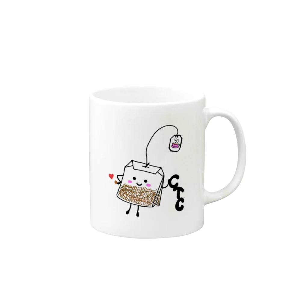 Kのティーバッグのシテシくん Mug :right side of the handle