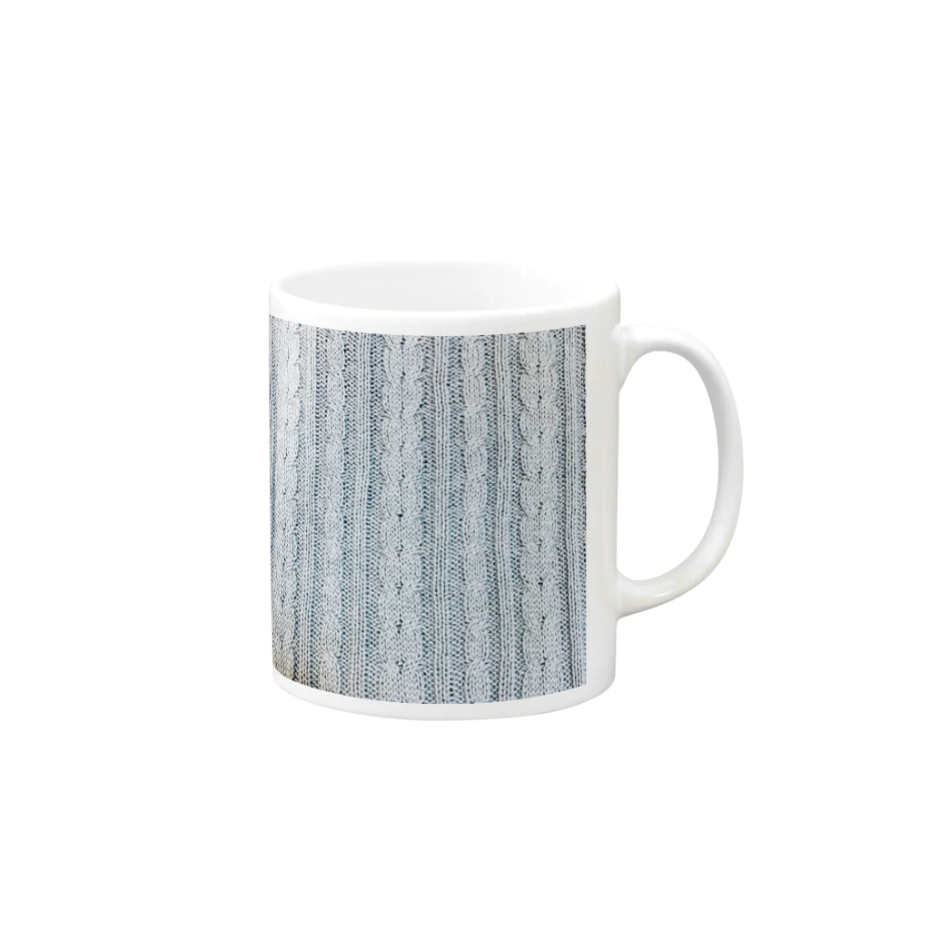 Fleurisseのニット Pale blue grey Mug :right side of the handle