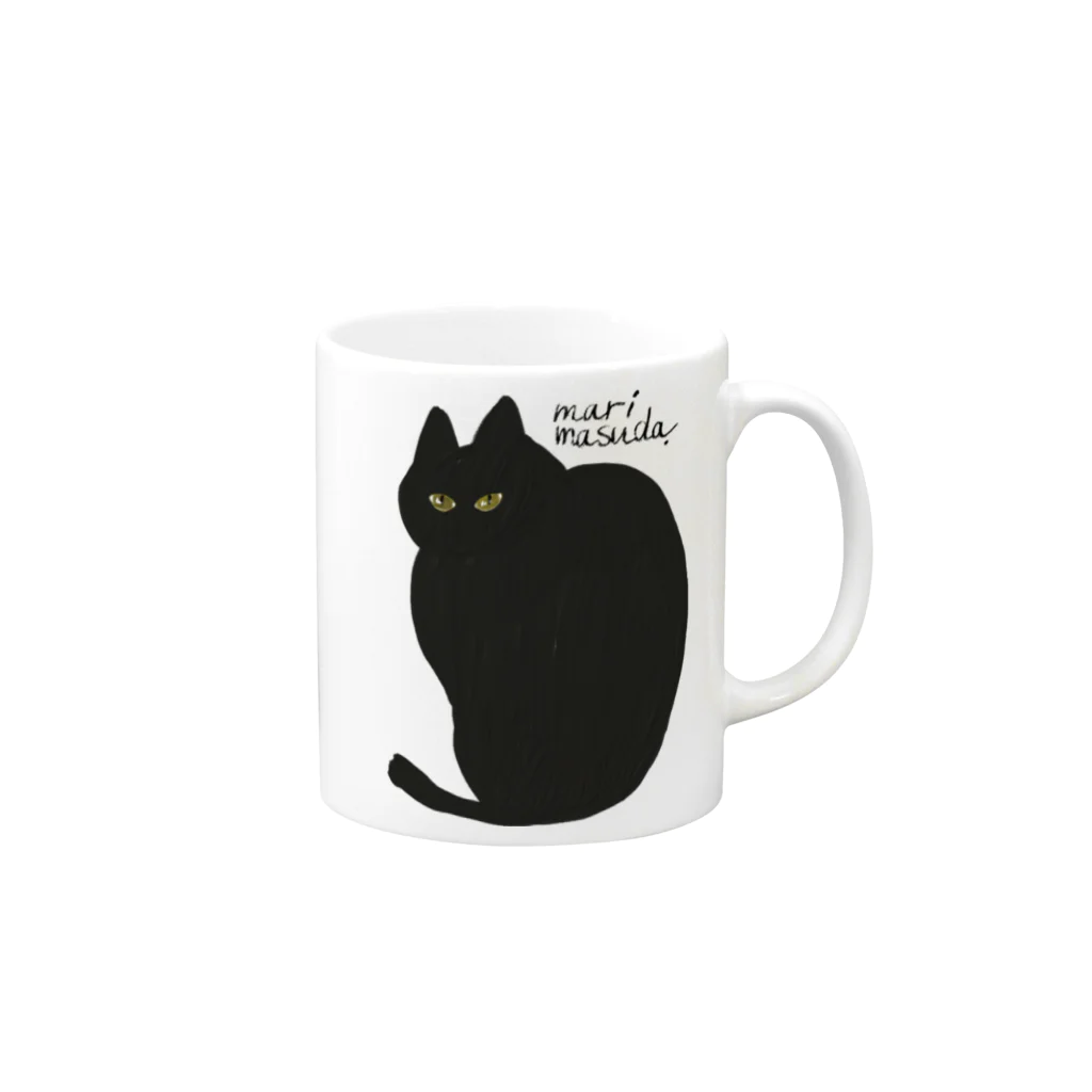 mari masudaのblack cat Mug :right side of the handle