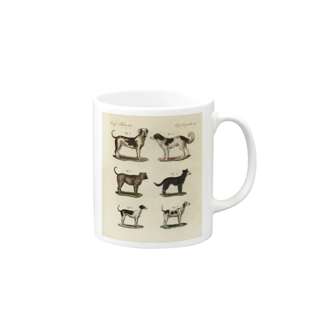 J. Jeffery Print Galleryの1802年ドイツの犬たち Mug :right side of the handle