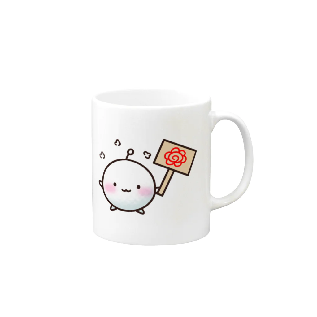 まいたけの毛玉ちゃん　Yes / No Mug :right side of the handle