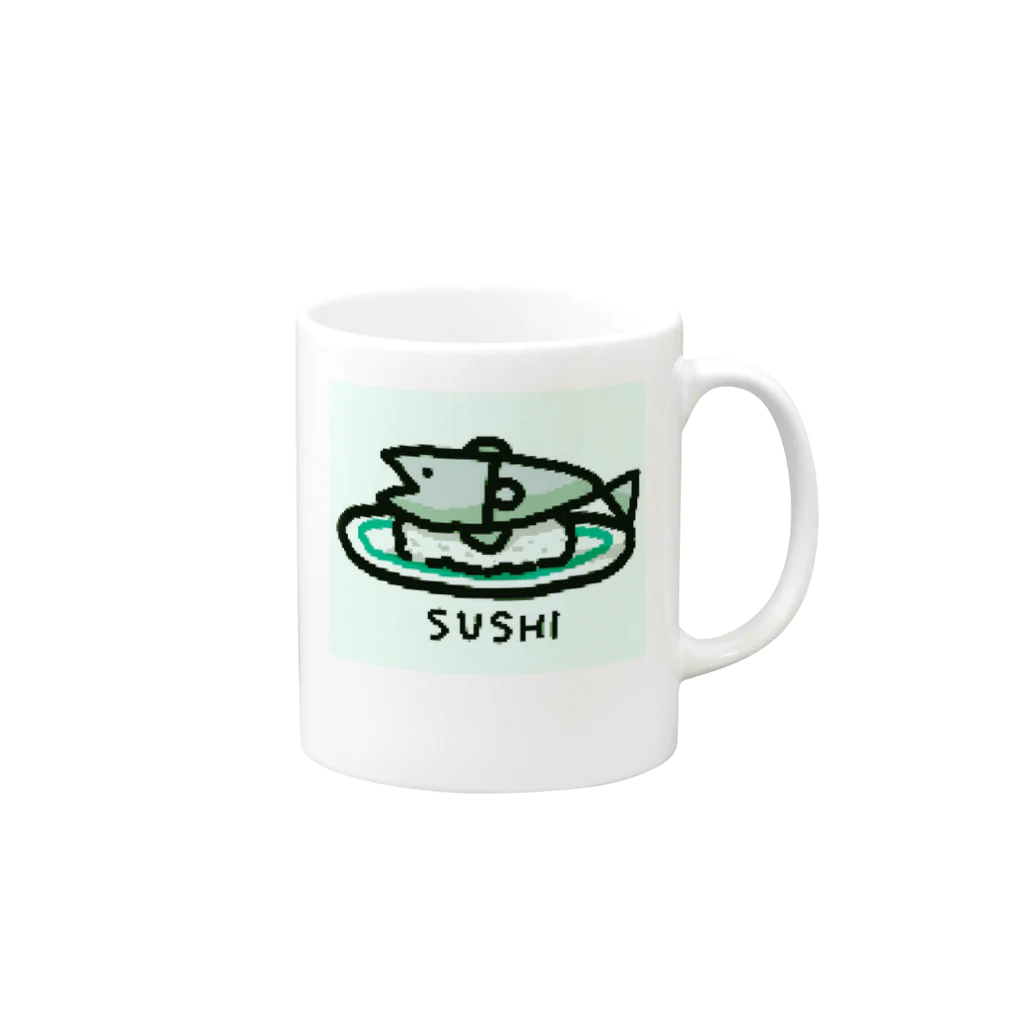 こもりこもりのすし Mug :right side of the handle