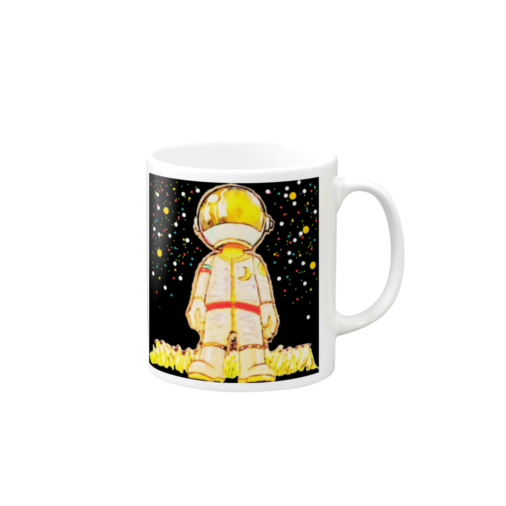 🌺まるまる商店🌺の宇宙くん Mug :right side of the handle