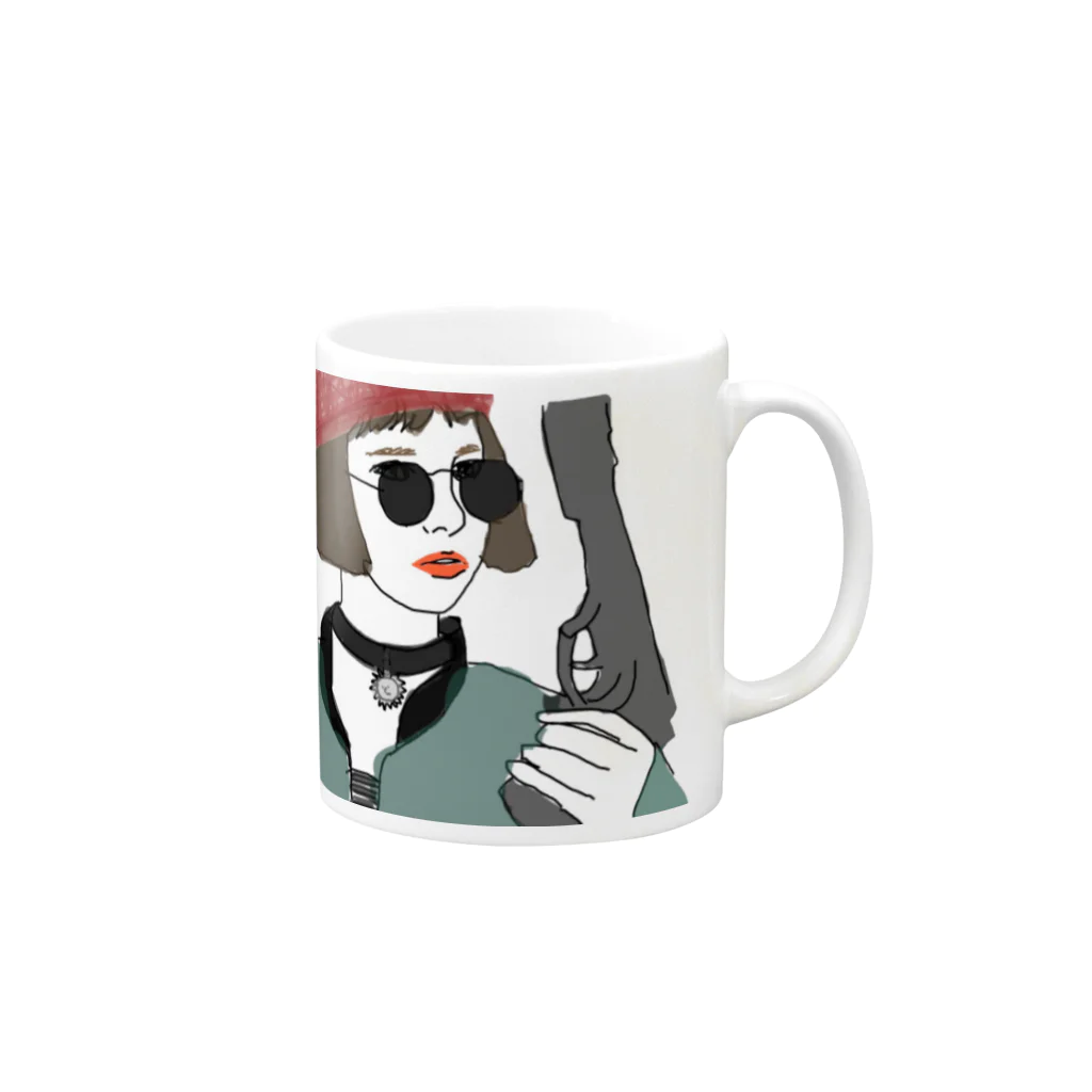 wakiyamaの殺し屋少女 Mug :right side of the handle